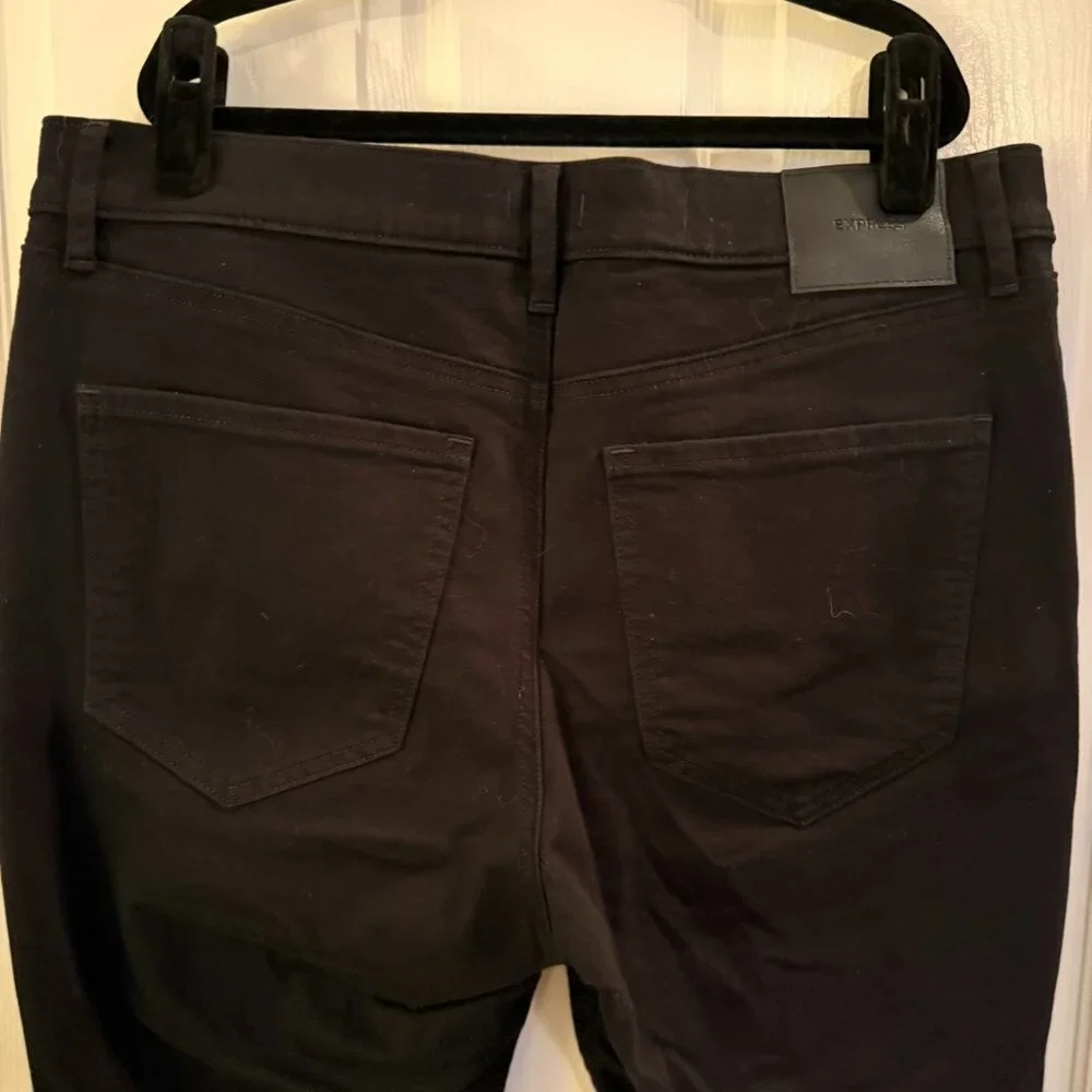 Express Black Skinny Jeans Denim Size 12s / 12 Short Mid Rise - Picture 5 of 8